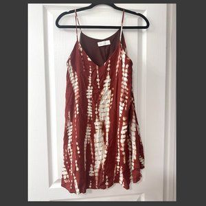 American Thread's Burnt Orange and White Mini Dress